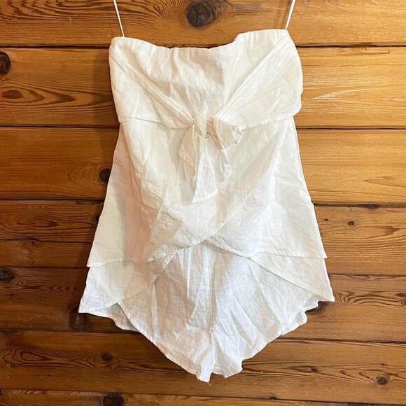 Princess Polly Brando White Playsuit Romper 4 - Picture 2 of 5